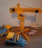 HAPE houten speelset: hijskraan, kiepwagen en bulldozer, Kinderen en Baby's, Speelgoed | Houten speelgoed, Ophalen of Verzenden