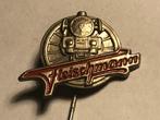 Metalen FLEISCHMANN MINIATUURTREINEN Speld (Rood/Metaalkl.)., Verzenden, Zo goed als nieuw, Transport, Speldje of Pin