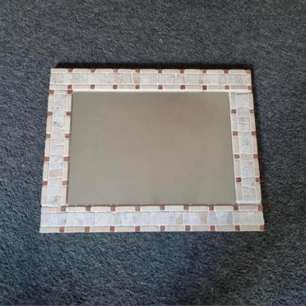 Keramiek spiegel 46 x 36 cm, Ophalen of Verzenden, Minder dan 50 cm, Minder dan 100 cm