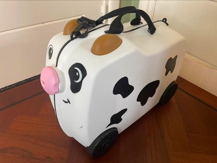 Kinderkoffer Koe, Sieraden, Tassen en Uiterlijk, Koffers, Zo goed als nieuw, Hard kunststof, Minder dan 50 cm, Minder dan 35 cm