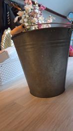 Vintage Zinken Emmer met Houten Handvat, Tuin en Terras, Ophalen, Gebruikt, Minder dan 30 cm, Minder dan 60 cm