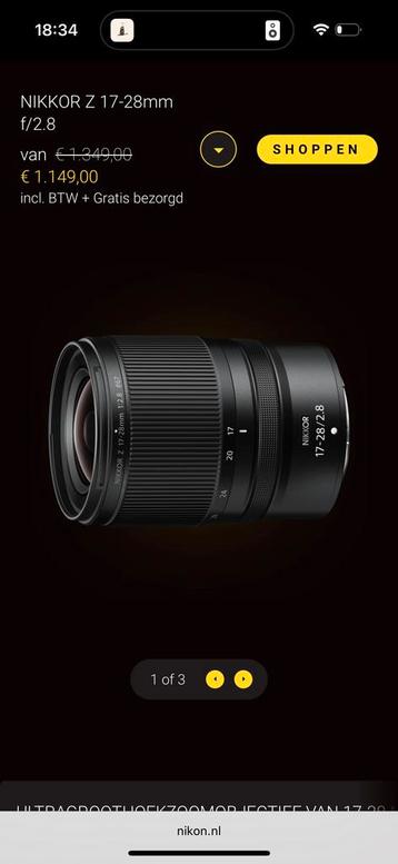 Nikon NIKKOR Z 17-28mm f/2.8 Lens - Nieuw beschikbaar voor biedingen