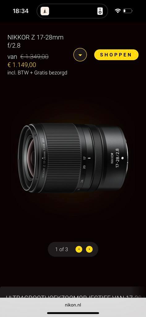 Nikon NIKKOR Z 17-28mm f/2.8 Lens - Nieuw, Audio, Tv en Foto, Fotografie | Lenzen en Objectieven, Nieuw, Groothoeklens, Zoom, Ophalen of Verzenden
