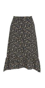 Lofty Manner gebloemde midi rok zwart/geel/groen mt 34 xs, Zwart, Ophalen of Verzenden, Zo goed als nieuw, Maat 34 (XS) of kleiner