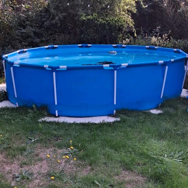 Zwembad met pomp, Tuin en Terras, Zwembaden, Gebruikt, Opzetzwembad, Minder dan 80 cm, 300 cm of meer, Rond, Ophalen