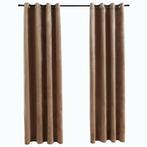 Gordijn verduisterend met ringen 2 st fluweel taupe, Huis en Inrichting, Stoffering | Gordijnen en Lamellen, 200 cm of meer, Beige