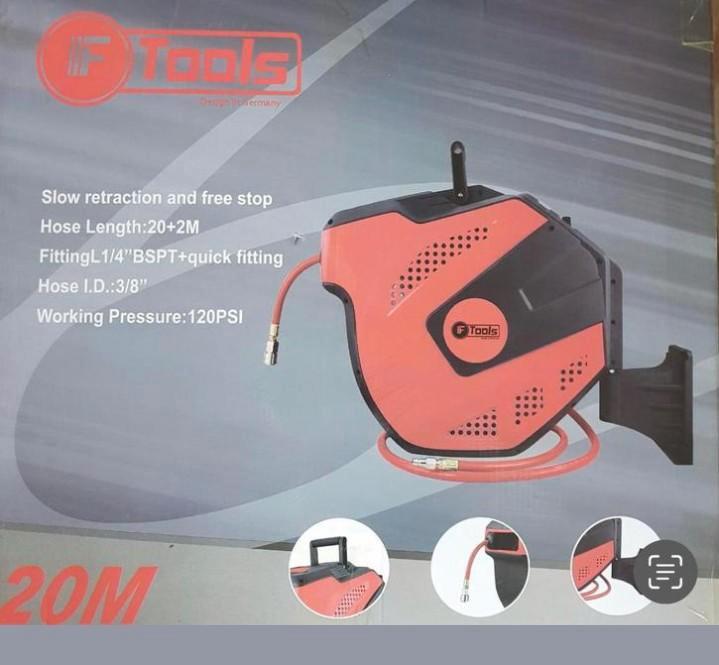 Nieuwe Luchtslanghaspel van F-Tools! 20meter, Auto diversen, Onderhoudsmiddelen, Ophalen of Verzenden