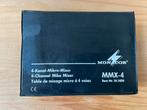 MNX4 Monacor microfoon mixer, kanalen, Ophalen of Verzenden, Zo goed als nieuw, Overige typen