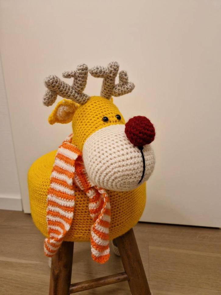 Gehaakt rendier krukje - Mosterdgeel, Diversen, Kerst, Nieuw, Ophalen