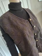 vintage handgemaakte gilet, Kleding | Dames, Verzenden, Zo goed als nieuw, Maat 38/40 (M), Blauw