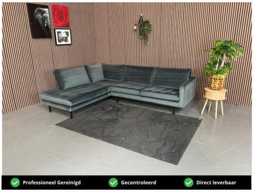 GRATIS LEVERING Velvet Hoekbank Blauw 265x215 REFURBISHED beschikbaar voor biedingen