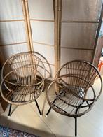 Twee vintage rotan Rohe stoeltjes, Huis en Inrichting, Stoelen, Ophalen, Zo goed als nieuw, Bruin, Twee