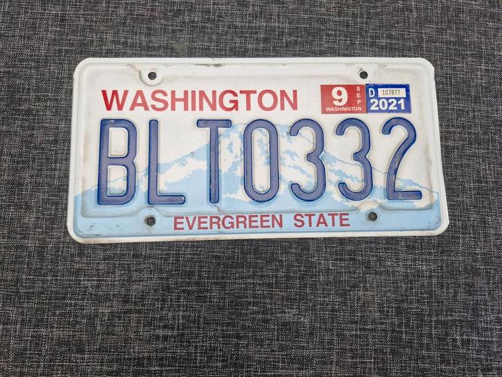 Kentekenplaat Washington USA Nummerplaat nummerbord License, Verzamelen, Automerken, Motoren en Formule 1, Gebruikt, Auto's, Ophalen of Verzenden