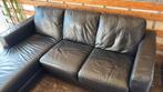 In mooie staat verkerende zwarte leren hoekbank, Ophalen, Zo goed als nieuw
