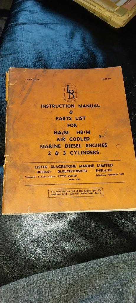 Lister bootmotor instructieboek stationaire motor marine, Verzamelen, Overige Verzamelen, Gebruikt, Verzenden