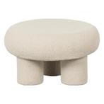 Witte poef teddystof nieuw, Huis en Inrichting, Ophalen, Minder dan 50 cm, Nieuw, Stof