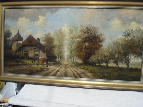 Klassiek schilderij H. van Santen, Antiek en Kunst, Kunst | Schilderijen | Klassiek, Verzenden