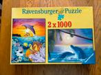 Dolfijnen Ravensburger 2x 1000 stukjes, Ophalen of Verzenden, 500 t/m 1500 stukjes, Gebruikt, Legpuzzel