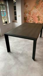 Mooie eettafel 200 x 100 kunststof houtlook en stalen poten, 100 tot 150 cm, Kunststof, 150 tot 200 cm, Gebruikt