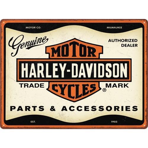 Harley Davidson Parts and Accesoires relief metalen wandbord, Verzamelen, Automerken, Motoren en Formule 1, Nieuw, Auto's, Ophalen of Verzenden