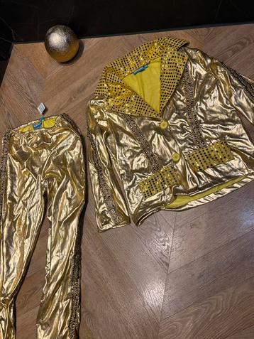Goud glitter disco pak maat 140 carnaval verkleedkleding beschikbaar voor biedingen