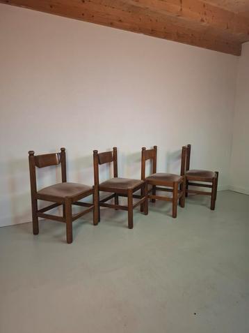 Vintage Brutalist Japandi Stoelen - Set van 4 beschikbaar voor biedingen