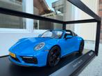 1:18 Porsche 992 Carrera 4 GTS Targa 2021 blauw Minichamps, Hobby en Vrije tijd, Modelauto's | 1:18, Minichamps, Auto, Ophalen of Verzenden