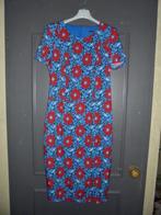 s07) vintage print blauw rode bloemen Nife jurk mt 38, Kleding | Dames, Blauw, Maat 38/40 (M), Ophalen of Verzenden, Zo goed als nieuw