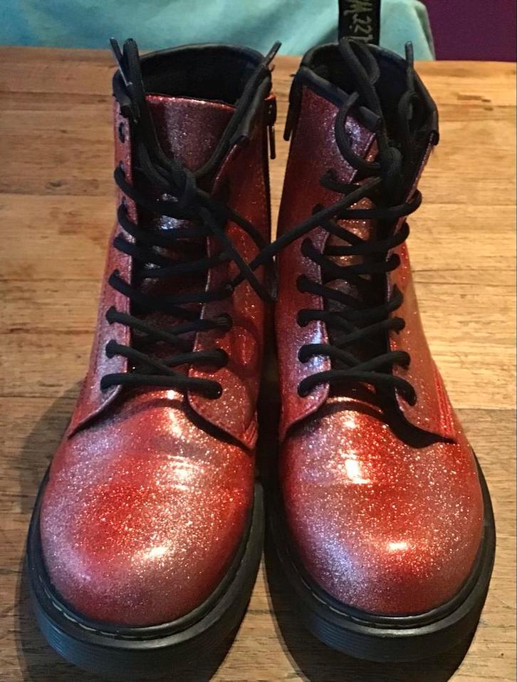 Dr. Martens Glitter Laarzen Maat 36, Kleding | Dames, Schoenen, Zo goed als nieuw, Lage of Enkellaarzen, Roze, Ophalen of Verzenden