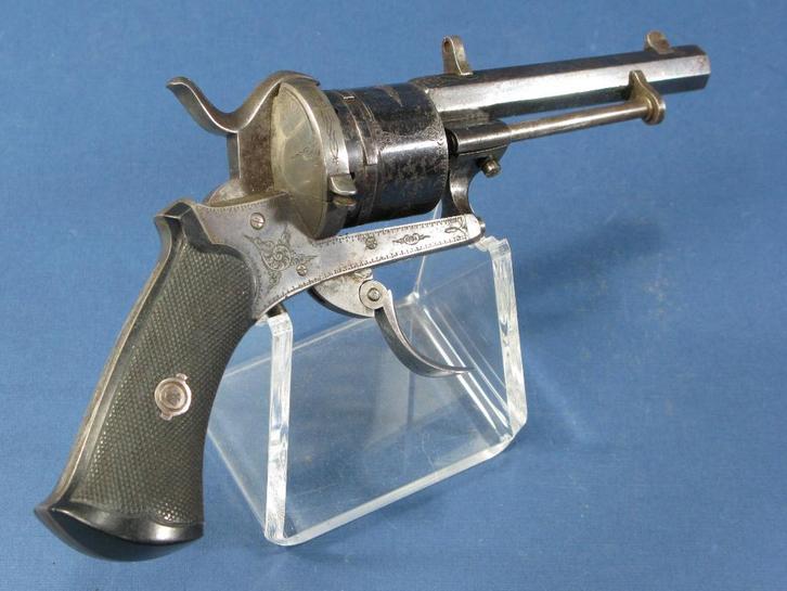 Antieke 7 mm penvuur revolver, Antiek en Kunst, Antiek | Overige Antiek, Ophalen of Verzenden