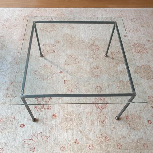 salontafel met hardglazen blad, Huis en Inrichting, Tafels | Salontafels, Minder dan 50 cm, 50 tot 100 cm, 100 tot 150 cm, Rechthoekig