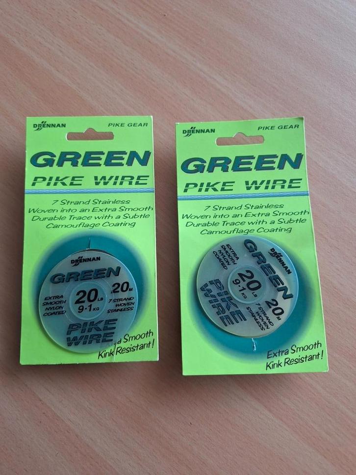 Green pike wire 7 strand stainles, Watersport en Boten, Hengelsport | Roofvissen, Zo goed als nieuw, Overige typen, Ophalen of Verzenden