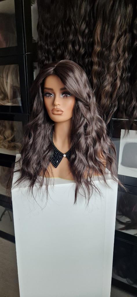 HaarTopper: #18 -  Donker bruin (roodtint) - Wavy - 50/55cm, Sieraden, Tassen en Uiterlijk, Uiterlijk | Haarverzorging, Nieuw