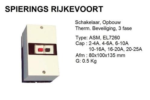 schakelaar motorbeveiliging 2 tot 25 A 380V Spierings pkz, Doe-het-zelf en Verbouw, Gereedschap | Machine-onderdelen en Toebehoren