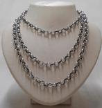 Zilveren hele lange jasseron schakel ketting nr.1465, Verzenden, Zo goed als nieuw, Zilver, Zilver
