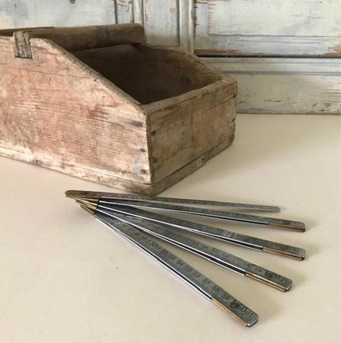 Vintage Franse duimstok (Duralumin) aluminium / koper 2 mtr, Antiek en Kunst, Antiek | Gereedschap en Instrumenten, Ophalen of Verzenden