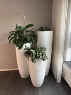 Witte Bloempotten (Set van 3), Tuin en Terras, Bloempotten, Ophalen, Overige materialen, 40 cm of meer, Rond