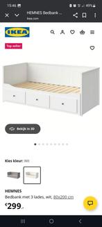 Hemnes uitschuifbare bed ikea met 2 dikke matrassen, Huis en Inrichting, Slaapkamer | Bedden, Wit, Tweepersoons, Zo goed als nieuw