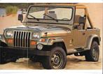 JEEP WRANGLER 1988, Boeken, Auto's | Folders en Tijdschriften, Ophalen of Verzenden, Zo goed als nieuw, Overige merken