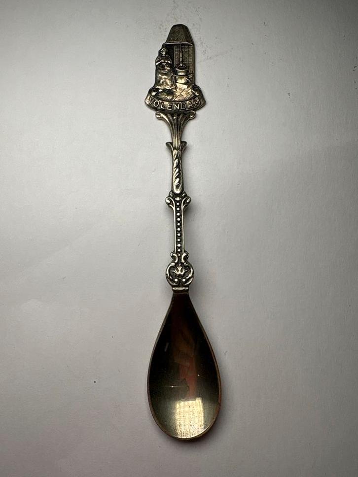 Antieke verzilverde lepel - Volendam souvenir, Antiek en Kunst, Antiek | Bestek, Ophalen of Verzenden