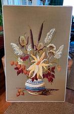 Vintage groot wanddecoratie geborduurd met wol B 79 L 119, Ophalen, Gebruikt, Schilderij