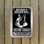 waakbord Boston terrier mat zwart zilver, Dieren en Toebehoren, Nieuw, Ophalen of Verzenden