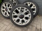 16 inch Originele Fiat 500 Bi-color velgen met banden!, 16 inch, Banden en Velgen, Niet ingevuld, 195 mm