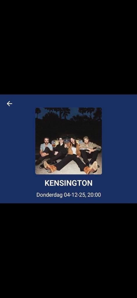 2 kaarten Kensington Ziggodome 04-12 (zitplaatsen), Tickets en Kaartjes, Concerten | Pop, Twee personen, December