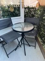 Compact tuinset met 2 stoelen, Tuin en Terras, Tuinsets en Loungesets, Gebruikt, Aluminium, Tuinset, Eettafel
