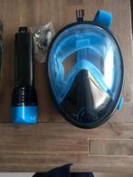 Snorkel met zwemvliezen., Watersport en Boten, Snorkelen, Ophalen of Verzenden, Zo goed als nieuw, Snorkelvinnen