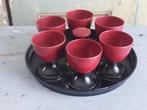 Vintage wecolit/bakeliet eierdoppen set met zoutvaatje, Verzamelen, Ophalen of Verzenden, Huis en Inrichting