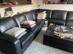 Hoekbank 310 cm bij 295 cm zwart, Huis en Inrichting, Banken | Complete zithoeken, Ophalen, Gebruikt, Leer, Zie foto!