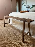 Bankje landelijk brocante 120 cm hardhout, Ophalen, Zo goed als nieuw, Hout