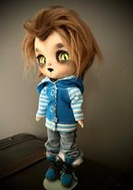 Bjd Weerwolf pop doll customised Full set wolf Middie Blyth, Verzamelen, Levensecht of Reborn, Zo goed als nieuw, Pop, Verzenden